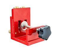 Asixxsix Kit de Plantilla para Orificios de Bolsillo, Guía de Taladro de ángulo Ajustable para Orificios en ángulo de 15 Grados con Construcción de Aleación de Aluminio, para Empalme de (rojo)