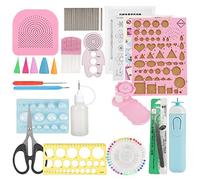 Asixxsix Kit de Plumación de Papel de 24 Piezas, Plantilla de Plantilla de Plantilla Eléctrica de Plantilla de Pluma Eléctrica de Plantilla de Pluma Eléctrica de Papel de Plantilla