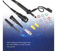 Asixxsix Kit de Sonda de Osciloscopio P4250 con Cabezal BNC Aislado - Sonda de Alto Voltaje de 2 KV 250 MHz, Tamaño Compacto, Anillos Marcadores - Accesorios para Osciloscopios