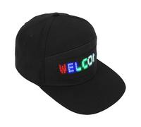 Asixxsix LED de Sombrero, Control de Aplicacia MÓVIL Programable Gorra LED Editable Ajustable Inteligente, de Pantalla Desmontable Gorra de Béisbol Colorida Para Fiesta NaviDad (sombrero negro)
