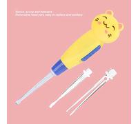 Asixxsix Linterna Earpick Removedor de Cera de Oídos Lindo Dibujos Animados Pinzas Limpiador Herramienta de Cuidado para Niños ABS Gato Amarillo 4.25 Pulgadas (gatito amarillo)