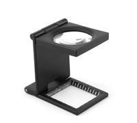 Asixxsix Lupa de Mano con Aumento y Escala de 10x, Probador de Lavandería Plegable Portátil para la Industria Relojera, Lupa con Soporte para Joyero