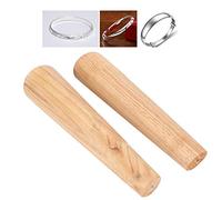 Asixxsix Mandril de Pulsera, Forma Ovalada Redonda de Madera, 2 Piezas de Mandril para Hacer Joyas, de Brazalete con Herramienta de Envoltura de Alambre para Fabricantes de Joyas y Trabajadores de