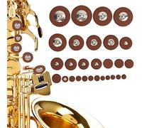 Asixxsix Material de Piel de Oveja 28 Piezas Juego de Repuesto de Almohadillas de Cuero para Saxofón de Varios Tamaños para Saxofón Soprano, Estructura Simple, Larga Vida útil, para Saxofonistas