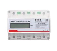 Asixxsix Medidor de energía 7P, trifásico, 4 Cables, Pantalla LCD, Monitor de KWH, medidor de Electricidad con Montaje en riel de 35 mm, 230-400 V, para monitores de energía.