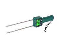 Asixxsix Medidor de Humedad, Probador de Humedad de Sonda de Acero de Doble Varilla de Alta Precisión, Probador de de Grano con Pantalla LCD Retroiluminada Transmisión de Voz para Trigo, Maíz,