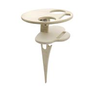 Asixxsix Mesa para Bebidas alcohólicas, Mesa Auxiliar Multifuncional para Alimentos y Bebidas, Mesa de Picnic portátil de Madera con Escritorio Redondo Plegable para acampadas, Playa