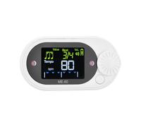 Asixxsix Metrónomo Digital, 10 Pulsaciones 10 Ritmos Pantalla a Color Instrumento Electrónico de Ritmo para Piano Guitarra Cítara Correr, Cronómetro Universal de Alta Precisión (WHITE)