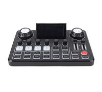 Asixxsix Mezclador de Audio de Juego, Tarjeta de Sonido en de Equipo Pequeño con Pantalla LED Ajustable Interfaz de Audio DJ Placa de Sonido DJ para Pc Streaming en Canto