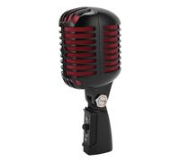 Asixxsix Micrófono Dinámico, Micrófono Vocal de Estilo Vintage con Pastilla Cardioide Profesional con Estructura a Prueba de Golpes, Carcasa Insonorizada Incorporada para Grabación de (Black)