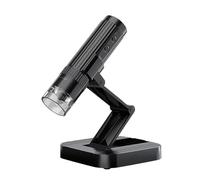 Asixxsix Microscopio Digital Inalámbrico, Microscopio de Mano 50X-1000X con Soporte Ajustable, Enfoque Manual, Portátil USB 1080P HD con 8 Luces LED Ajustables (Black)