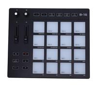 Asixxsix MIDI Controller Strike Pad, 16 Color Midi Drum Pad Beat, MIDI Pad Controller con 16 Drum Pads 2 Fader Knobs Asignables, para Producción Musical
