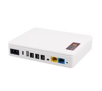 Asixxsix Mini UPS, Fuente de Alimentación Ininterrumpida de Respaldo de Batería DC 20800mAh, UPS Pequeño para Enrutador Módem Cámara USB Tipo C PoE, Oficina en Casa (Enchufe de la UE)