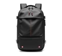 Asixxsix Mochila con cierre al vacío, mochila de viaje expandible de 25 a 60 litros con sistem de compresión al vacío, compartimento para ordenador portátil de 17 pulgadas. (BLACK)