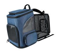 Asixxsix Mochila Transportadora para Gatos, Mochila Expandible para Transportar Mascotas con 4 Puntos de Entrada, Transportadora para Perros con Cortina Parasol, Compartimento para Bolsas de (Blue)