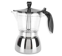 Asixxsix Moka Pot, Espresso Octogonal Italiana clásica de Cristal para 6 Tazas, con Embudo de Filtro para Cappuccino, Leche, Moka Macchiato, calefacción de Apoyo