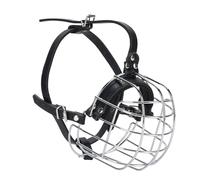 Asixxsix Mormones para Perros para Evitar morder y Comer, Cesta de boquillo de de Metal con Correas de Cuero PU Ajustables, Cage Cage Respirable y Segura para Perros de tamaño
