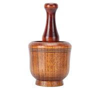 Asixxsix Mortero y Maja de Madera, Madera de Azufaifo | Molinillo de ajo manual con base estable, trituradora de especias de hierbas para cocina, triturador de alimentos ligero