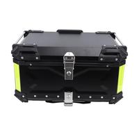 Asixxsix Motocicleta Top Case, 65L Aleación de Aluminio Motocicleta Trunk Tail Box con Cerradura de Seguridad Pegatina Reflectante Universal Impermeable Motocicleta Top Box (Black)