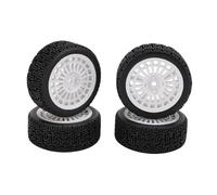 Asixxsix NEMACIONES DE Car RALLE 1/10 PCS 1/10 RC, 70 Mm en Neumáticos DE Carretera y Ruedas DE Rally DE Plástico para for TT01 XV02 Carrero DE Carreras, RC Rim Wheel Wheel Rim (White)