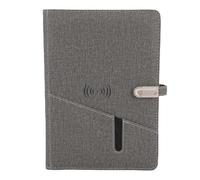 Asixxsix Notebook Multifuncional con Lámpara, Grabación de Audio, Fuente de Alimentación de 8000mAh, Cargador Inalámbrico de 15W, Planificador Rellenable o Notas de Trabajo y Reuniones