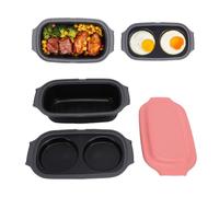 Asixxsix Olla para Huevos para Microondas y Sartén para Parrilla para Microondas, Utensilios de Cocina Multiusos para con Tapa, para Asar, Freír, Dorar Carne, Tocino, para