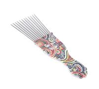 Asixxsix Peine de Púa de Metal, Peine Ergonómico para Pelo Afro para Peinar el Cabello Rizado, Reduce el Encrespamiento para un Paso Seguro del Cabello (Cintura flor K2)