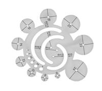 Asixxsix Plantilla Circular de Corte de Cuero, Herramienta de Corte de Cuero Redonda de Acero Inoxidable, Cortador de Esquina, Regla de Plantilla de Dibujo Circular para Dibujar, Dibujar,