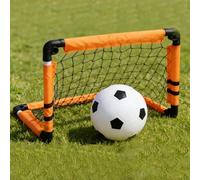 Asixxsix Portería de fútbol Plegable Infantil con balón y Bomba 60x45x45 cm | Portería con balón y bomba, tela Oxford impermeable, estructura de ABS y hierro, para uso interior y exterior, estacas para