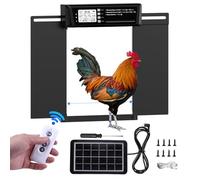 Asixxsix Puerta de Gallinero Automática, Seguro Anti Pellizco Auto Puerta de Pollo con Temporizador y Sensor de Luz de Aluminio Gallinero con Control Remoto,Fácil de Instalar y Usar