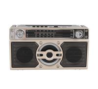 Asixxsix Radio portátil, radios portátiles Am FM con Altavoces Dobles de 5 W, sintonizador Digital, Altavoz Bluetooth Recargable para Viajes, Actividades al Aire Libre y hogar. (Gold)