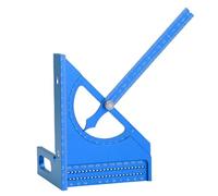 Asixxsix Regla de medición multiángulo 3D, regla triangular de inglete de aleación de aluminio, 0-180 grados, escuadra de carpintero de alta precisión para carpintería (BLUE)