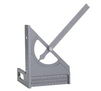 Asixxsix Regla de medición multiángulo 3D, regla triangular de inglete de aleación de aluminio, 0-180 grados, escuadra de carpintero de alta precisión para carpintería (Gris plateado)
