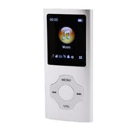 Asixxsix Reproductor MP3 con Bluetooth, Pantalla de 1,8 Pulgadas, 64 GB Reproductor de Música con Radio FM, Grabación y Libros Electrónicos de Música MP3 para Deporte (Gris-Plata)