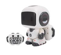 Asixxsix Robot RC 2.4G, Robot de Baile Deslizante Programable con Controlador Desmontable, Grabación de Voz, Luces LED, Pequeño para Niños y Adultos Juego Interactivo (Gray)
