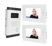 Asixxsix s istema de Videoportero, s istema de Teléfono con Timbre de Video de 7 Pulgadas con 1 Cámara de Visión Nocturna y 2 Monitores TFT, Timbre Visual de Llamada de 2 (Enchufe de la UE)