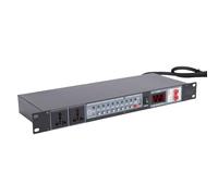 Asixxsix Salida del Acondicionador de Secuenciador de Energía 10, Regulador de Controlador de Fuente de Alimentación Digital de Montaje en Bastidor para la Etapa de Cine en Casa (Enchufe de la UE)