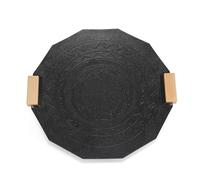 Asixxsix Sartén coreana para asar, antiadherente, de piedra medi cinal, plancha portátil para pizza, plancha multifuncional para asar en interiores y exteriores (BLACK)