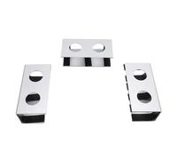 Asixxsix Soporte bajo Escritorio para portátil, 3PCS 4x1.6x2Inch Aluminum Alloy Under Desk Shelf, Hard Metal Laptop Desk Mount for Laptop, Router, Keyboard (Silver)