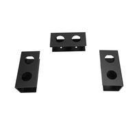 Asixxsix Soporte bajo Escritorio para portátil, 3PCS 4x1.6x2Inch Aluminum Alloy Under Desk Shelf, Hard Metal Laptop Desk Mount for Laptop, Router, Keyboard (Black)