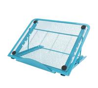 Asixxsix Soporte para Computadora Portátil de Malla Metálica, Elevador Ventilado Plegable Ajustable de 6 Niveles, con Pies Antideslizantes para Tablero de Dibujo de Tableta Portátil, (Blue)