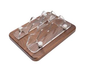 Asixxsix Soporte para Mac Mini, Ancho de Ranura Ajustable, Soporte Vertical de 25-56mm, de Escritorio de Madera de Nogal con Silicona Antideslizante para M1 M2 M3 M4