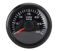 Asixxsix Tacómetro Digital de 52 Mm, Velocímetro de 0 a 3000 RPM con Retroiluminación de 7 Colores y Horómetro, Medidor de Tacómetro Automático Universal para (Esfera negra, bisel negro CX6223B)