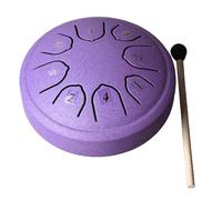 Asixxsix Tambor de Lengua de Acero, 4,5 Pulgadas, 8 NOTAS, Tambor de Mano Con Baqueta, Instrumento de Percusión Con Llave C, Instrumentos Curacros de Sonido para Educación Musical (PURPLE)
