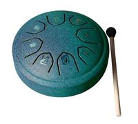 Asixxsix Tambor de Lengua de Acero, 4,5 Pulgadas, 8 NOTAS, Tambor de Mano Con Baqueta, Instrumento de Percusión Con Llave C, Instrumentos Curacros de Sonido para Educación Musical (GREEN)