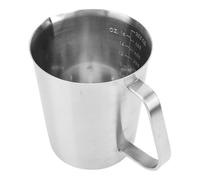 Asixxsix Taza Medidora de Acero Inoxidable, Jarra para Espumar Leche con Escala Transparente, Jarra de Leche Barista de 350 ML/600 ML/900 para Espumar café Latte Art con Marcas (500ML)