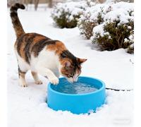 Asixxsix Tazón de Agua Calentado de 2,5 L para Perro Gato, 30 ℃ Tazón de Mascota Calentado a Temperatura Constante para Gato, Conejo, Pollo, Pato, Ardilla, Plato de Agua Calentado, con