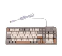 Asixxsix Teclado con Cable, Teclado de Computadora USB Retroiluminado RGB con Perilla Personalizable y Combinación de 3 Colores, para Juegos de Diseño Ergonómico para PC,