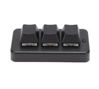 Asixxsix Teclado de 3 Teclas, Mini Teclado Mecánico Ergonómico con Controlador Personalizable y Retroiluminación RGB, Macro Programable con Cable USB 2.4G Inalámbrico para OS X Gaming (Black)