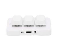 Asixxsix Teclado de 3 Teclas, Mini Teclado Mecánico Ergonómico con Controlador Personalizable y Retroiluminación RGB, Macro Programable con Cable USB 2.4G Inalámbrico para OS X Gaming (White)